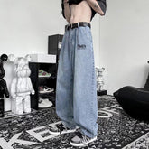 Men Jeans Oversize Autumn Wide Leg Pants Baggy Straight Trousers